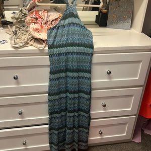 Hill house maxi dress size XS fun sparkle green/blue pattern